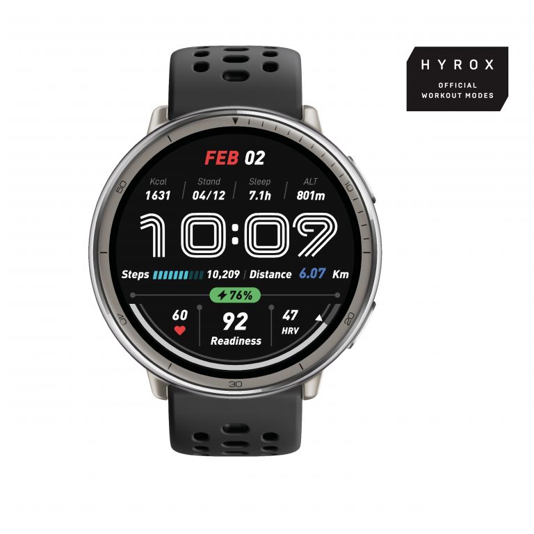 Amazfit Active 2 3,35 cm (1.32") AMOLED 43.9 mm Digital 466 x 466 Pixel Touchscreen Silber GPS