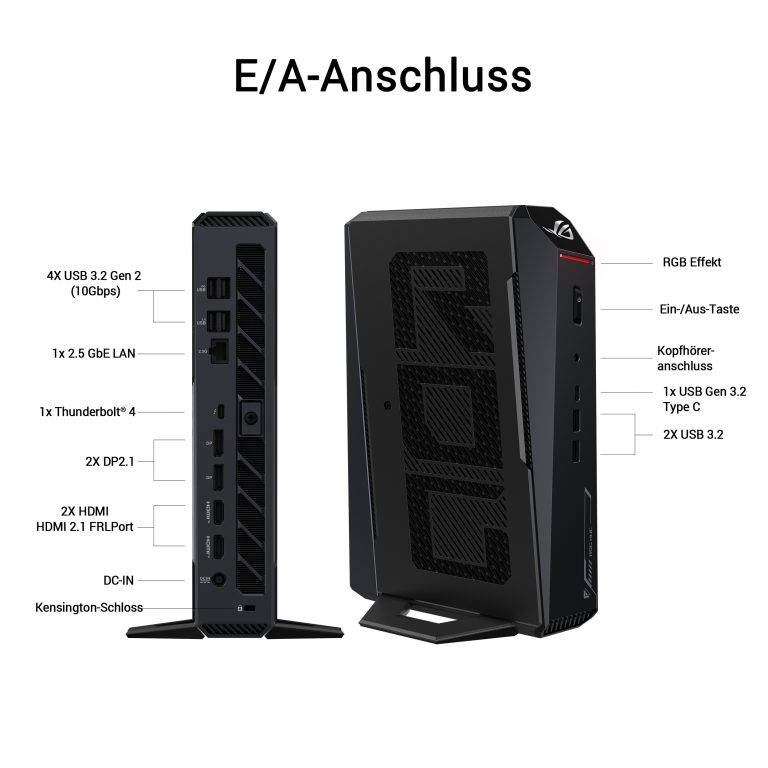 ASUS ROG NUC RNUC15JNK9X28AA2 Intel Core Ultra 9 275HX 32 GB DDR5-SDRAM 2 TB SSD NVIDIA GeForce RTX 5080 Windows 11 Home USFF Mini-PC Schwarz