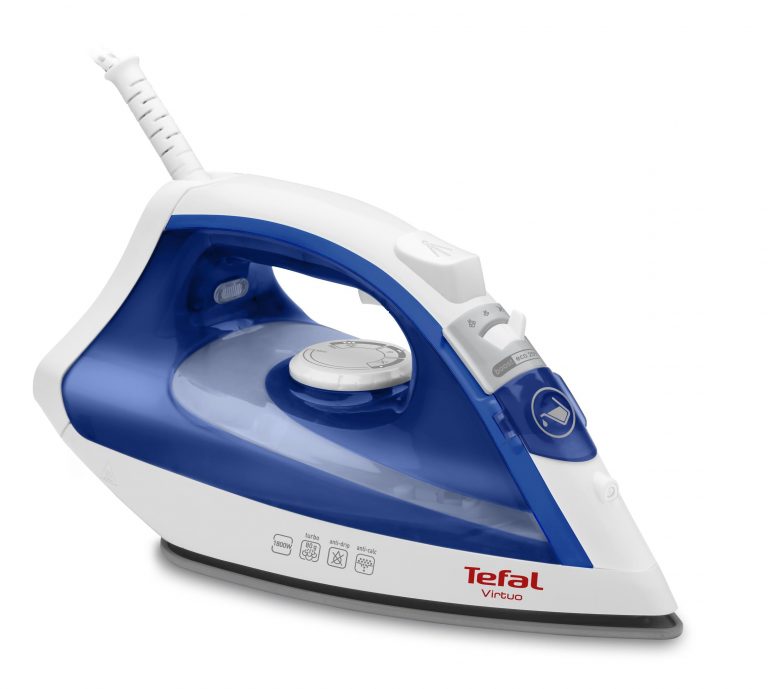 Tefal Virtuo FV1711 Dampfbügeleisen Durilium Bügelsohle 1800 W Violett, Weiß