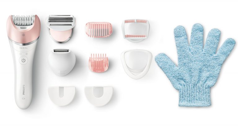Philips Satinelle Advanced BRE640/11 Epilierer 32 Pinzette Rosa-Goldfarben, Weiß
