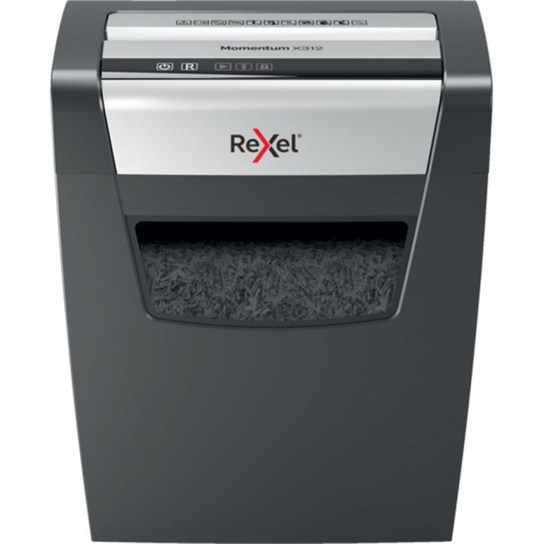 Rexel Momentum X312 Aktenvernichter Partikelschnitt-Zerkleinerung 62 dB Schwarz, Grau