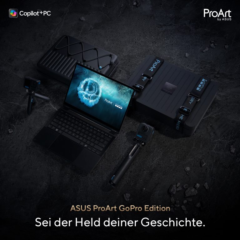 ASUS ProArt GoPro Edition PX13 HN7306EAC-LX089X Copilot+ PC AMD Ryzen AI Max+ 395 Hybrid (2-in-1) 33,8 cm (13.3") Touchscreen 3K 128 GB LPDDR5x-SDRAM 2 TB SSD Wi-Fi 7 (802.11be) Windows 11 Pro Schwarz