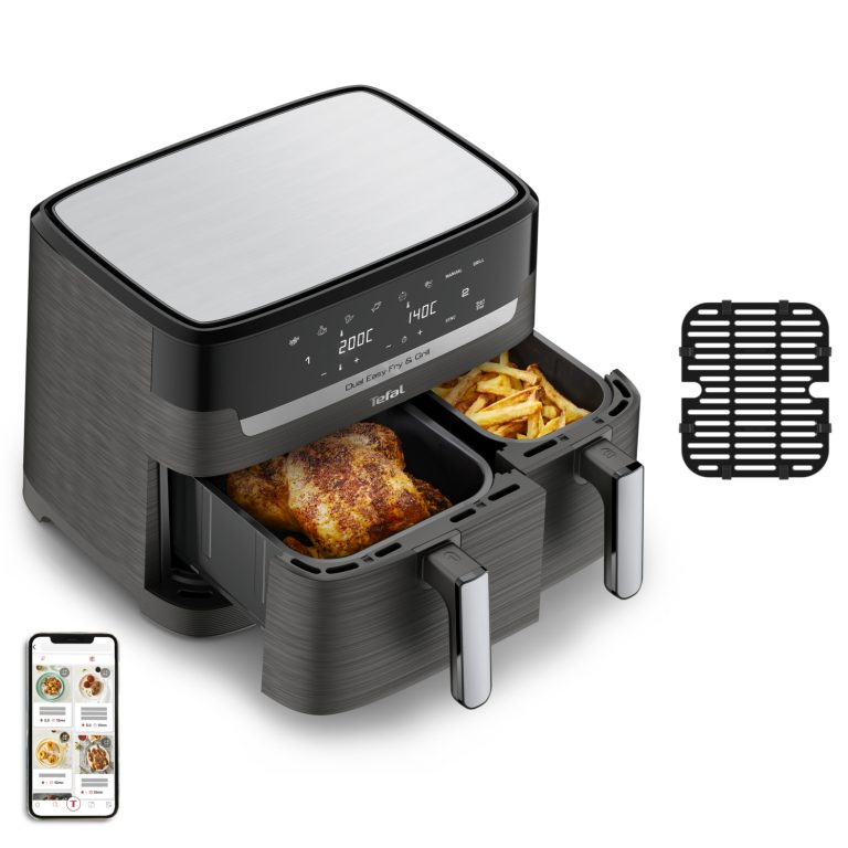 Tefal Dual Easy Fry & Grill EY905B Doppel 8,3 l Eigenständig 2700 W Heißluftfritteuse Grau